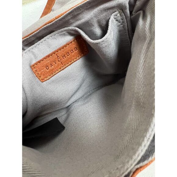 Anthropologie Day & Mood Brown Leather Zipper Crossbody Bag - Picture 3 of 6